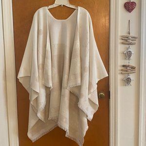 NEW Jimmy Hourihan  Shawl Is Stars And Sun Cream / White / Gold   Made In France